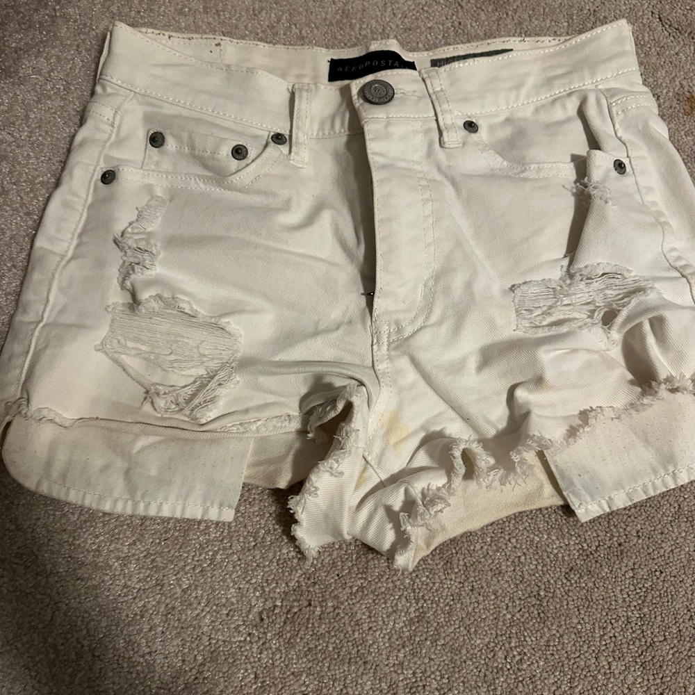 white aeropostale jean shorts